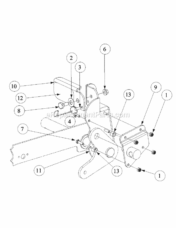 Optional And Standard Foot Pedal Deck Lift Diagram and Parts List for M60-KW 53AB5DBX150 Cub Cadet Sprayer